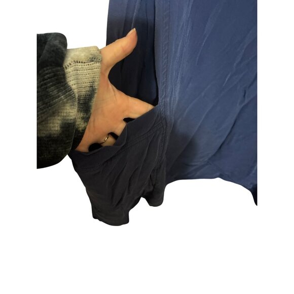 Eileen Fisher Womens XL Blue Silk Tunic Dress With Pockets - Picture 2 of 5